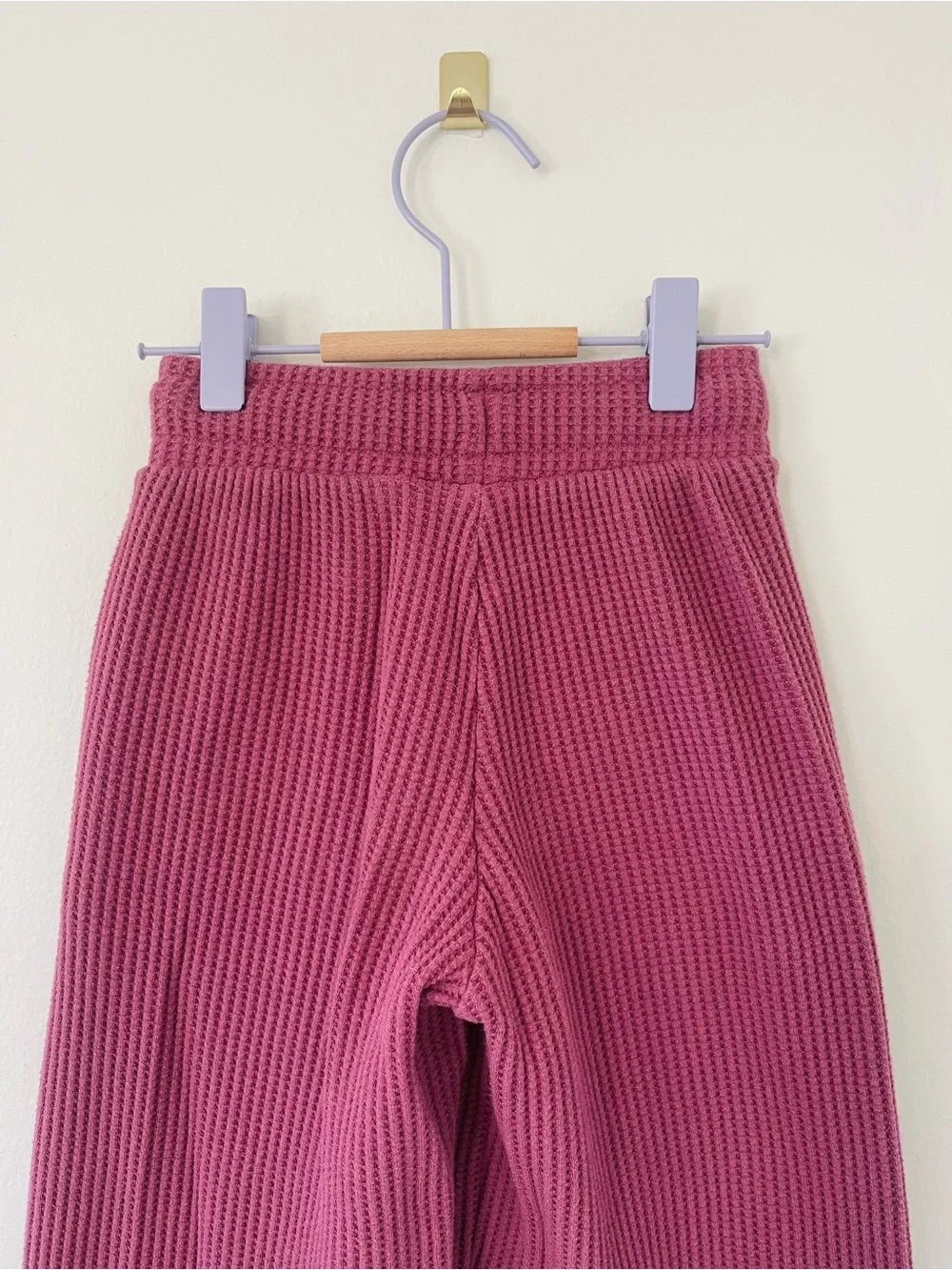 Gap Wide-Leg Waffle Knit Pants -  Burgundy Rose